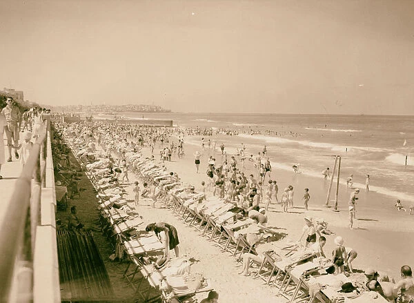 Tel Aviv Bathing beach 1940 Israel
