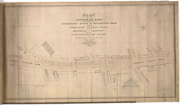 Plan of the boundary line between the Inchbelly Road and Stirlings Road from the junction of said roads at the Townhead of Glasgow opposite St Mungos burying ground to Garngad Hill Road