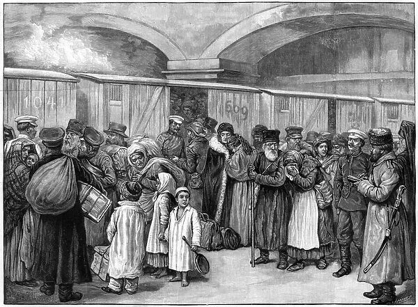 The Baltic Railway Station, expulsion of Jews from St Petersburg, Russia, 1891. Artist: B Baruch