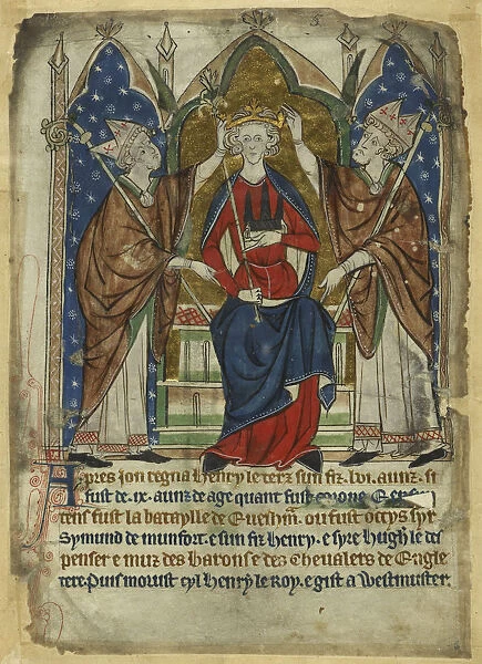 The coronation of King Henry III, 13th century. Artist: Anonymous