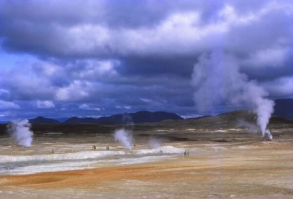 Hot springs at Namaskard near Myvatn, Iceland, 20th century. Artist: CM Dixon