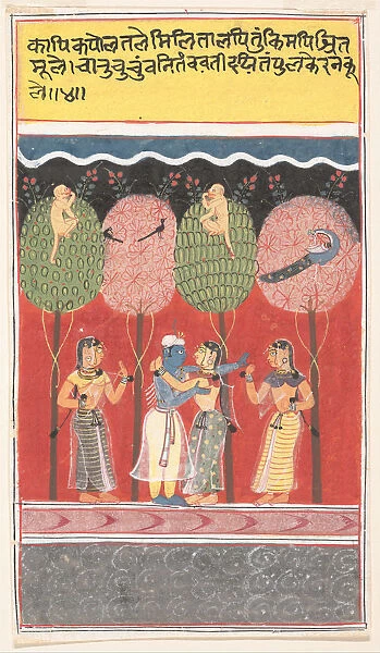 Krishna Revels with the Gopis... from a Dispersed Gita Govinda (Song of the Cowherds), c1630-40