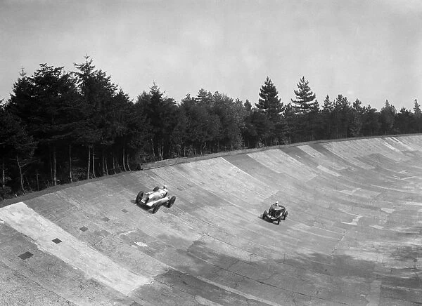 Oliver Bertrams Barnato-Hassan and GA Woodings Talbot 95 Special, Brooklands, 1938