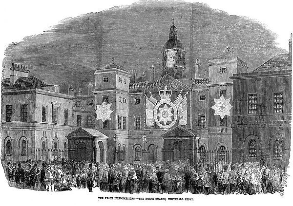 The Peace Illuminations - The Horse Guards, Whitehall Front, London, 1856