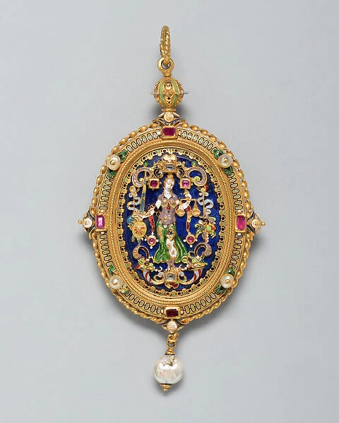 Pendant with Figure of Justice, Europe, northern, 1850  /  1900. Creator: Unknown