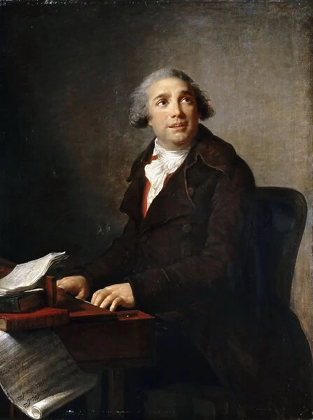 Portrait of Giovanni Paisiello (1740-1816) at the Harpsichord. Artist: Vigee-Lebrun, Marie Louise Elisabeth (1755-1842)