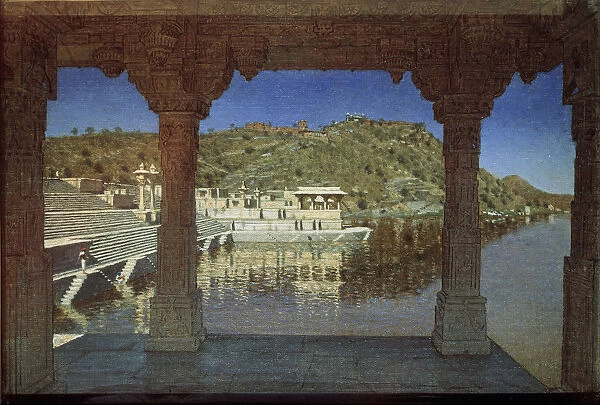 Rajasthan. At the Lake in Udaipur, 1874. Artist: Vereshchagin, Vasili Vasilyevich (1842-1904)