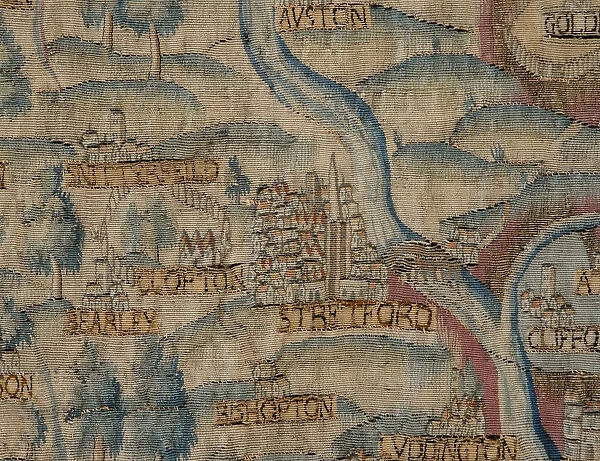 The Sheldon Tapestry: Map of Warwickshire, Detail: Stratford, 1580s