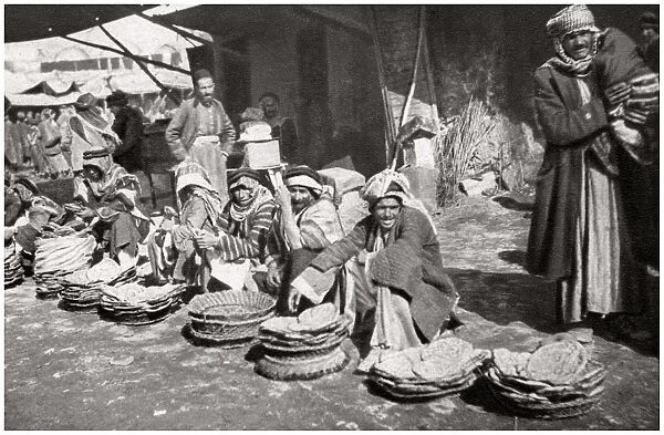 Suq El Khubur, a native bread market, Baghdad, Iraq, 1925. Artist: A Kerim