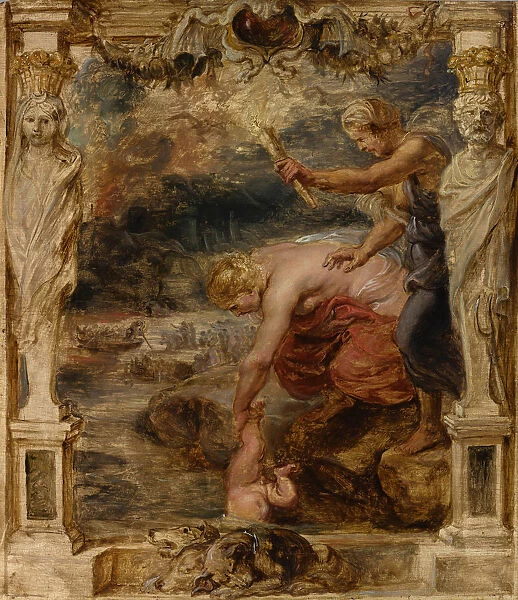Thetis Dipping the Infant Achilles into the River Styx, c. 1635. Creator: Rubens, Pieter Paul