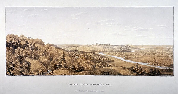 View of Windsor Castle from Egham Hill, Berkshire, 1851. Artist: Standidge & Co