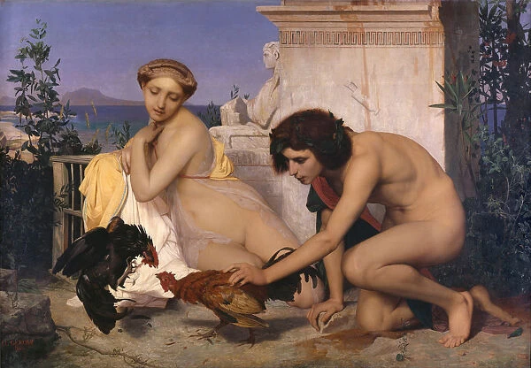 Young Greeks Attending a Cock Fight (The Cock Fight), 1846. Artist: Gerome, Jean-Leon (1824-1904)