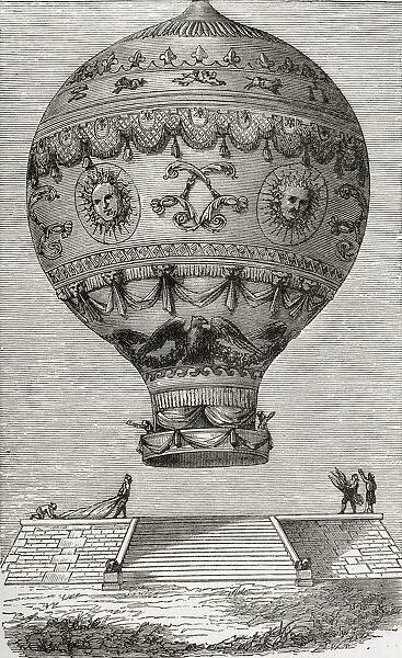 Marquis D arlandes Balloon FranAzois Laurent Marquis D arlande 1742-1809 French Pioneer Of Hot Air Ballooning From The Book Wondeful Balloon Ascents Or The Conquest Of The Skies Published C 1870