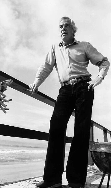 Lee Marvin American actor at Malibu beach 1970