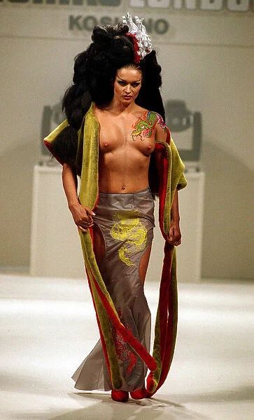 Nikki Diamond former Gladiator Scorpio modelling Michiko Koshino design London Fashion