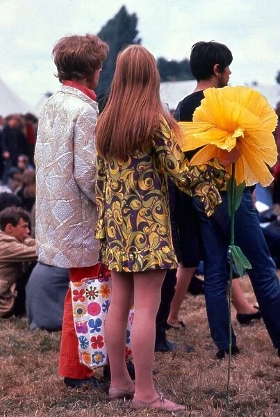 Sixties fashion 1960s Festival of the Flower Children Hippy hippies with