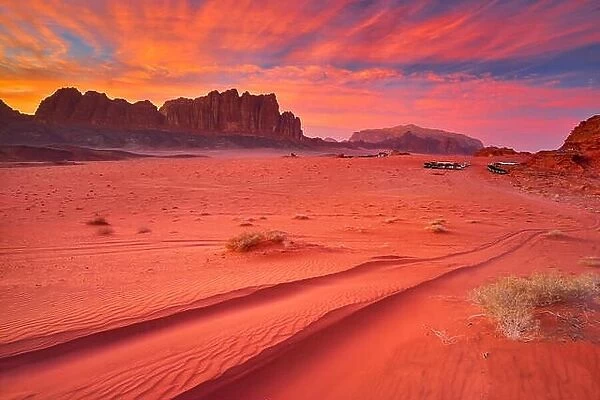 Wadi Rum Desert at sunset, Jordan