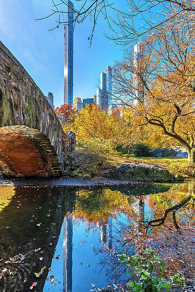 New York City, Manhattan, Billionaire's Row and Gapstow Bridge, Central Park