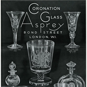 Advert for Asprey Silver Coronation glasses 1937