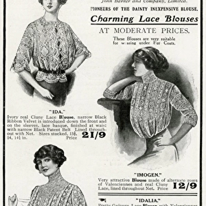 Advert for John Barker & Co, lace blouses 1912
