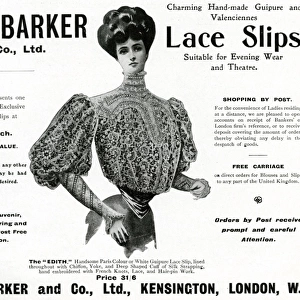 Advert for John Barker & Co, lace slips 1906