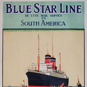 Blue Star Line poster to South America
