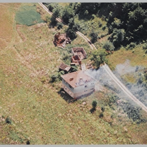 Bosnia - Aerial photograph showing ethnic cleansing