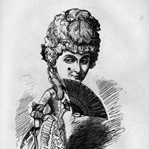 Caricature of Florence St John, singer and actress