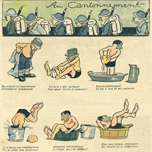 Cartoon, A soldier in his billet, WW1