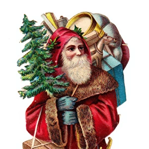 Father Christmas on a Victorian scrap