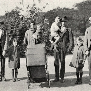 Itinerant family on the road