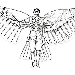 Line-Drawing of Rj Spaldings Patented Flying Machine, Usa
