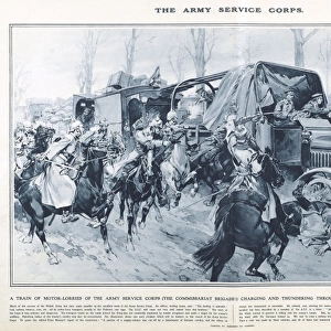 Lorries of Army Service Corps in Great War Deeds, WW1