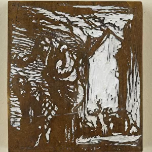 Original woodblock for Horresco, by Frank Brangwyn, WW1