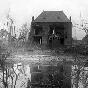 Ruined house at Le Barque, Western Front, WW1