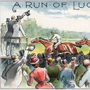 A Run of Luck, the great sporting drama, Boston Theatre, USA, with real horses and hounds
