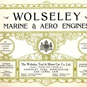 Wolseley Marine and Aero Engine brochure July 1910