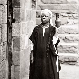 Young arab girl, Egypt, circa 1880. Date: circa 1880