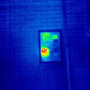 Domestic gas meter, thermogram