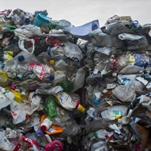 Plastic waste at recycling centre