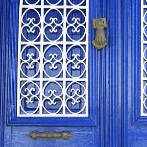Blue door in Bodrum, Turkey, Anatolia, Asia Minor, Eurasia