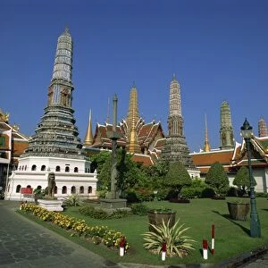 Buddhist temple and chedi (pagodas) inside the Royal Palace area