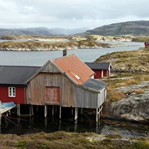 Fishing cabin on the island of Villa near Rorvik, west Norway, Norway, Scandinavia, Europe