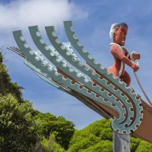Maori sculpture in Kaikoura, South Island, New Zealand, Pacific