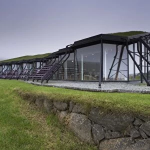 Nordic House, exteriors and turf covered roof, Torshavn, Streymoy, Faroe Islands (Faroes)