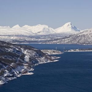 Rombakfjord from Ofoten railway, Narvik, Nordland, Norway, Scandinavia, Europe
