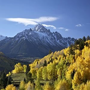 Sneffels Range with fall colors near Dallas Divide, Uncompahgre National Forest