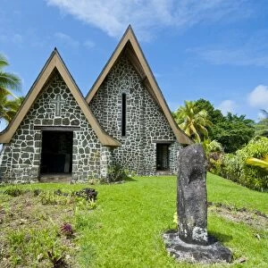 Stone church on Kvato island, Papua New Guinea, Pacific
