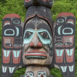Tlingit Chief Johnson Totem Pole, Ketchikan, Alaska, United States of America