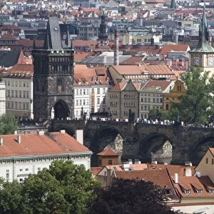 View of Charles Bridge, UNESCO World Heritage Site, Old Town, Prague, Czech Republic